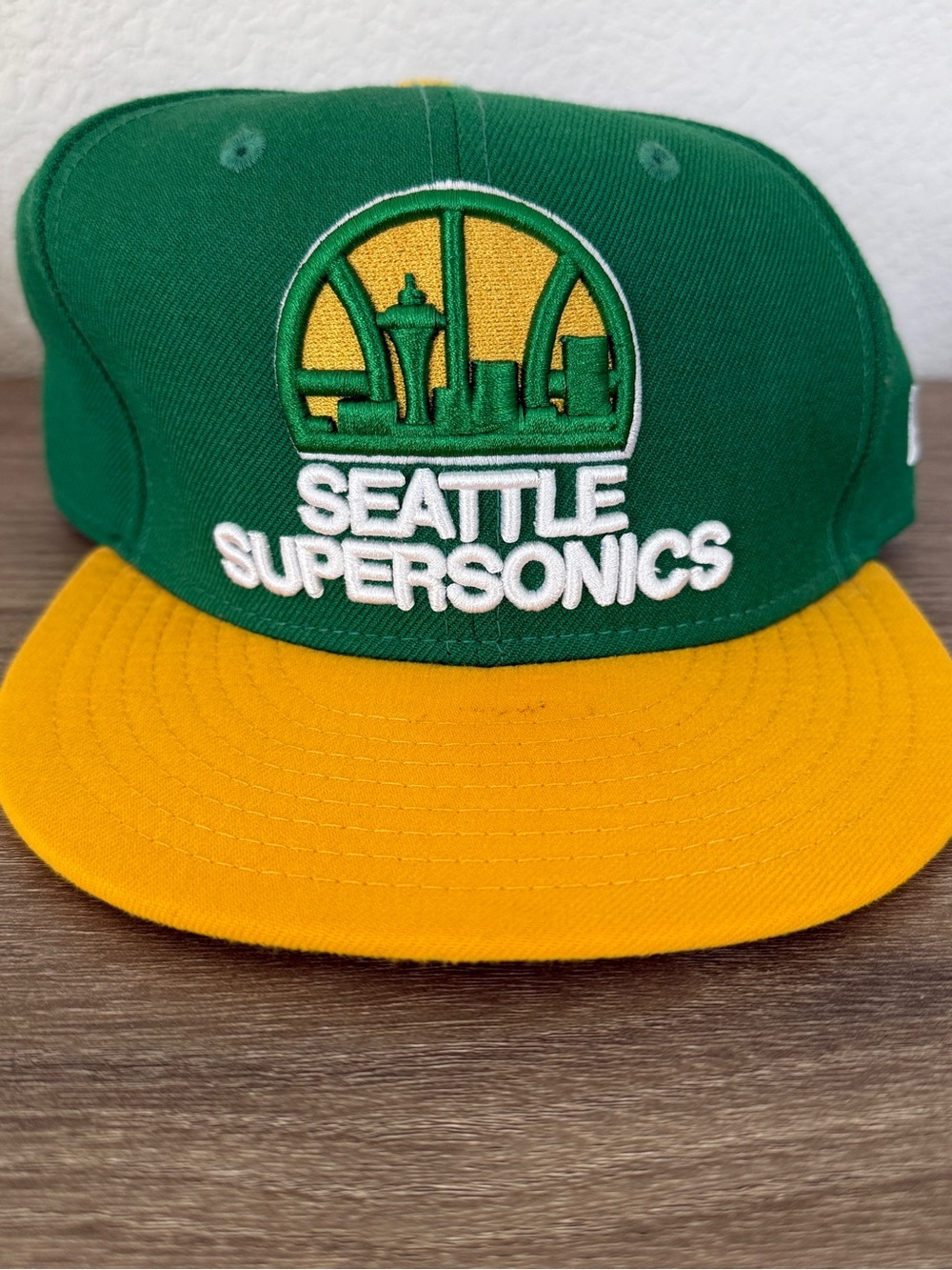 New Era Seattle SuperSonics Hardwood Classics 9FIFTY Snapback Hat Green Yellow